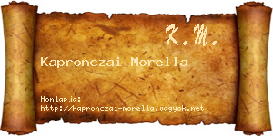 Kapronczai Morella névjegykártya