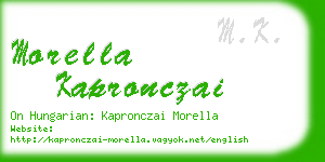 morella kapronczai business card